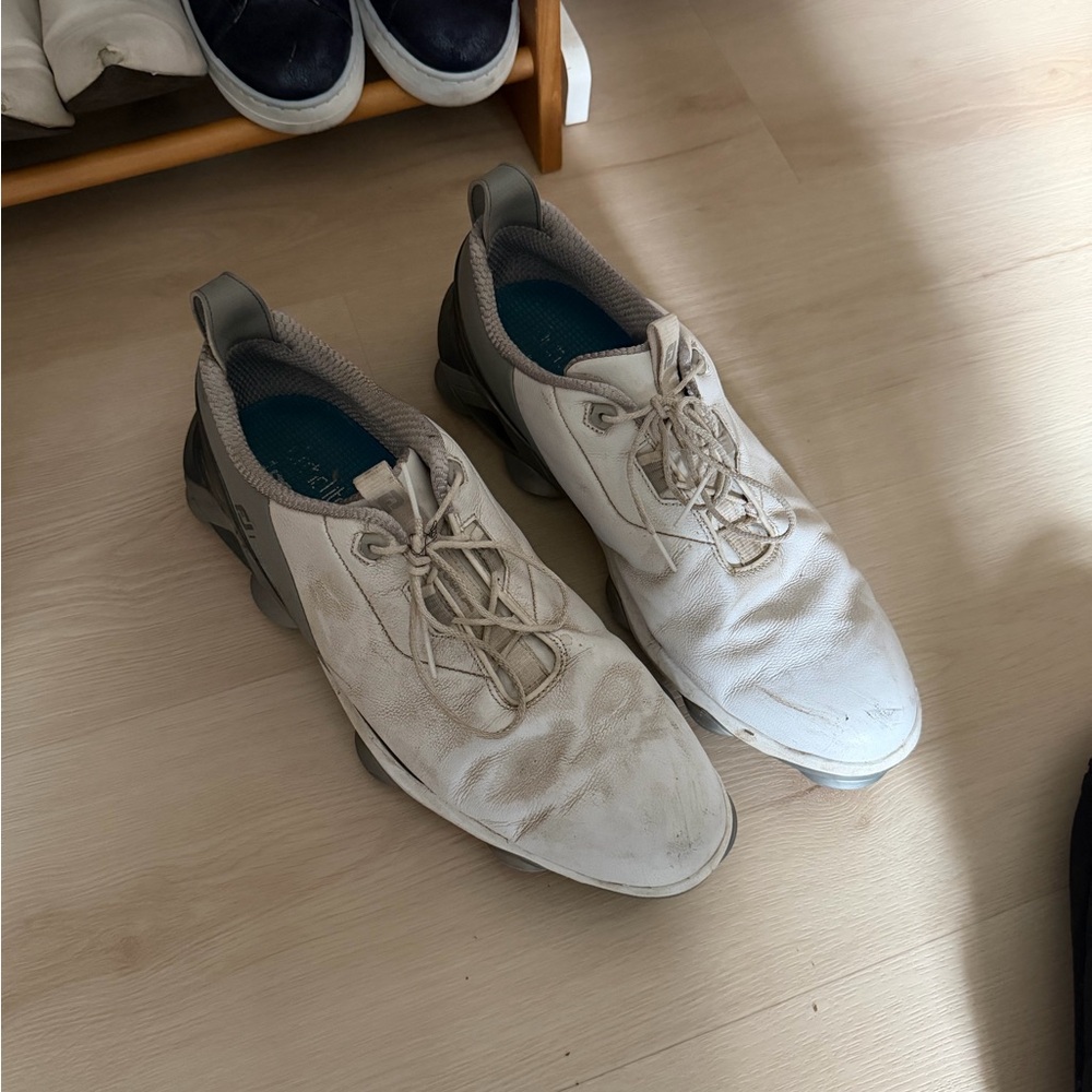 FootJoy Men's White and Gray Golf Shoes